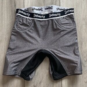 Intensity Girls Slider Padded Shorts Medium Gray 5 Inch Low Rise Athletic